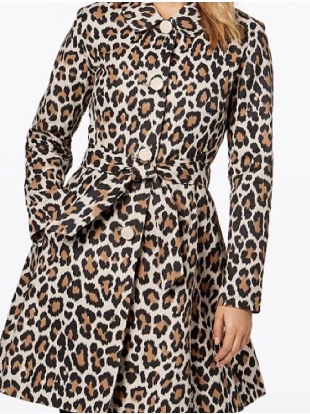 kate spade Leopard Print Belted Trench Coat